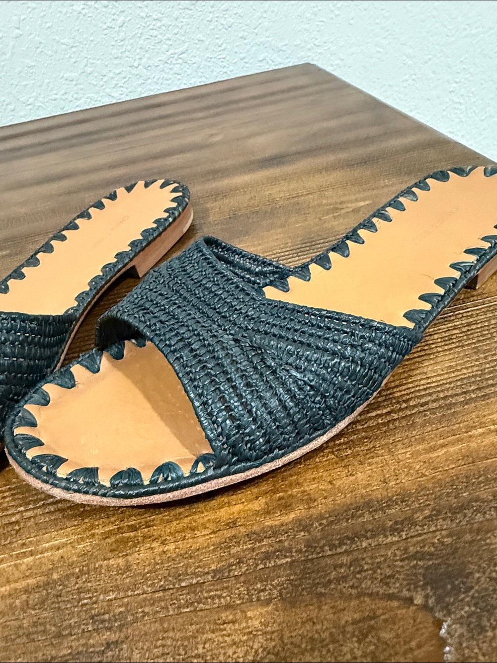 Carrie Forbes Fati Black Woven Raffia Sandal Size 39 - Picture 8 of 11